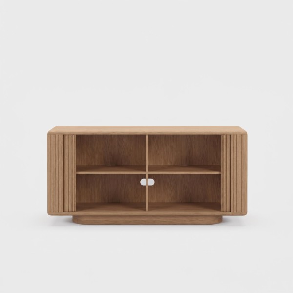 Design-Sideboard aus natürlichem Eichenholz mit Schiebetüren 180 cm - Kael
