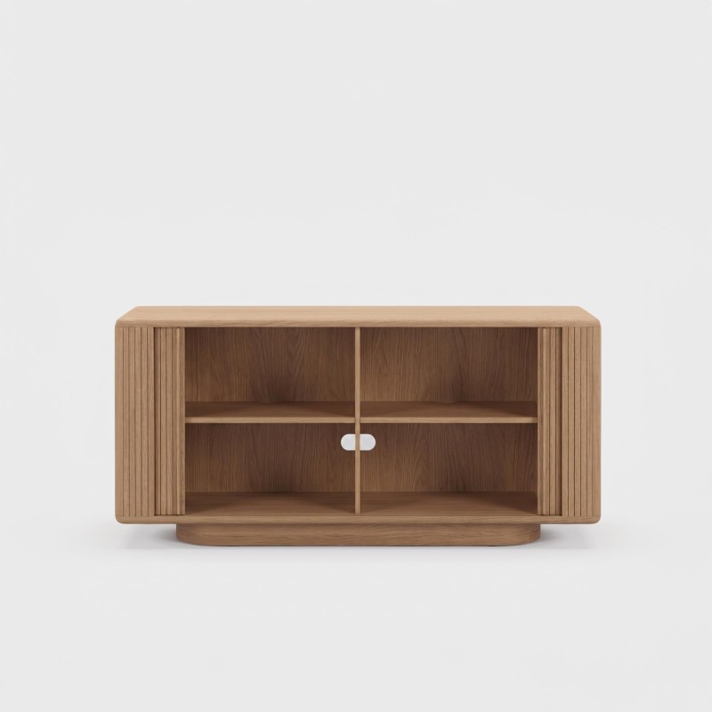 Design-Sideboard aus natürlichem Eichenholz mit Schiebetüren 180 cm - Kael
