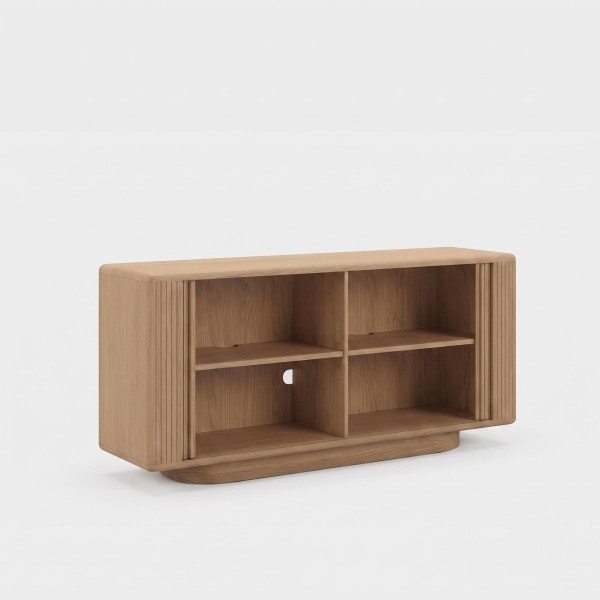 Design-Sideboard aus natürlichem Eichenholz mit Schiebetüren 180 cm - Kael