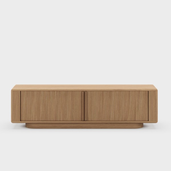 Design-TV-Möbel aus Eichenholz mit Schiebetüren 200 cm - Kael