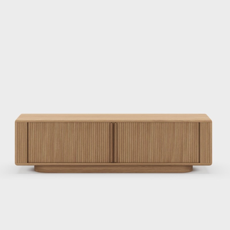 Design-TV-Möbel aus Eichenholz mit Schiebetüren 200 cm - Kael