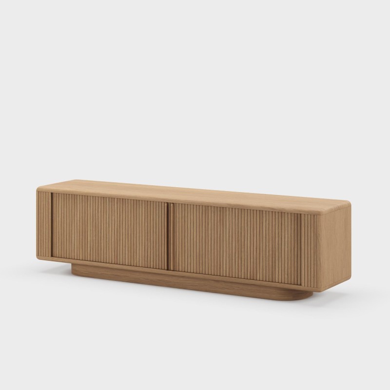 Design-TV-Möbel aus Eichenholz mit Schiebetüren 200 cm - Kael