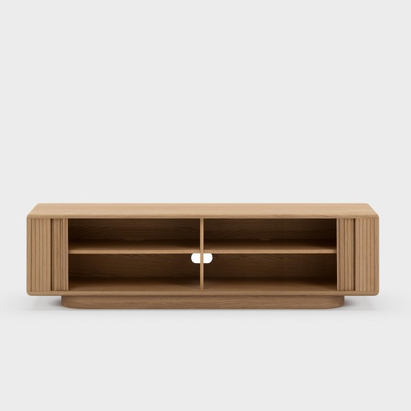 Design-TV-Möbel aus Eichenholz mit Schiebetüren 200 cm - Kael