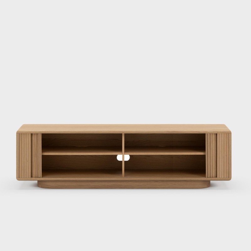 Design-TV-Möbel aus Eichenholz mit Schiebetüren 200 cm - Kael