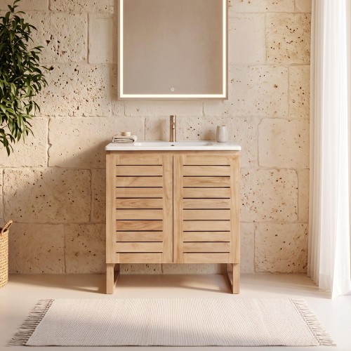 Badezimmermöbel aus massivem Teakholz 80 cm - Mentari
