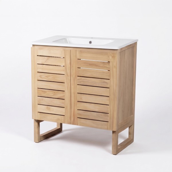 Badezimmermöbel aus massivem Teakholz 80 cm - Mentari