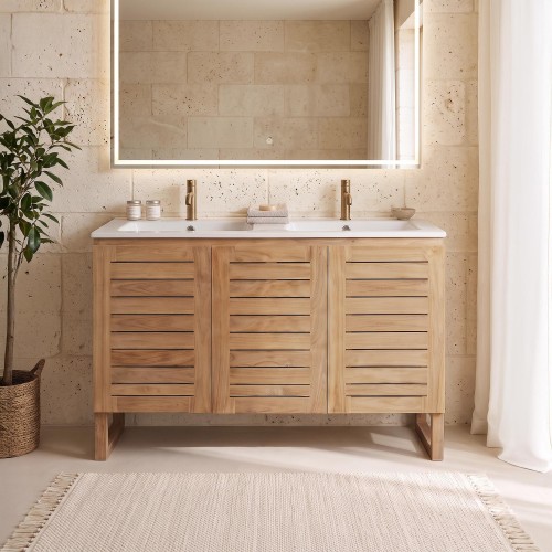 Badezimmermöbel aus massivem Teakholz 120 cm - Mentari