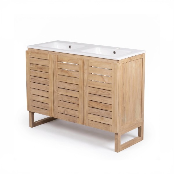 Badezimmermöbel aus massivem Teakholz 120 cm - Mentari