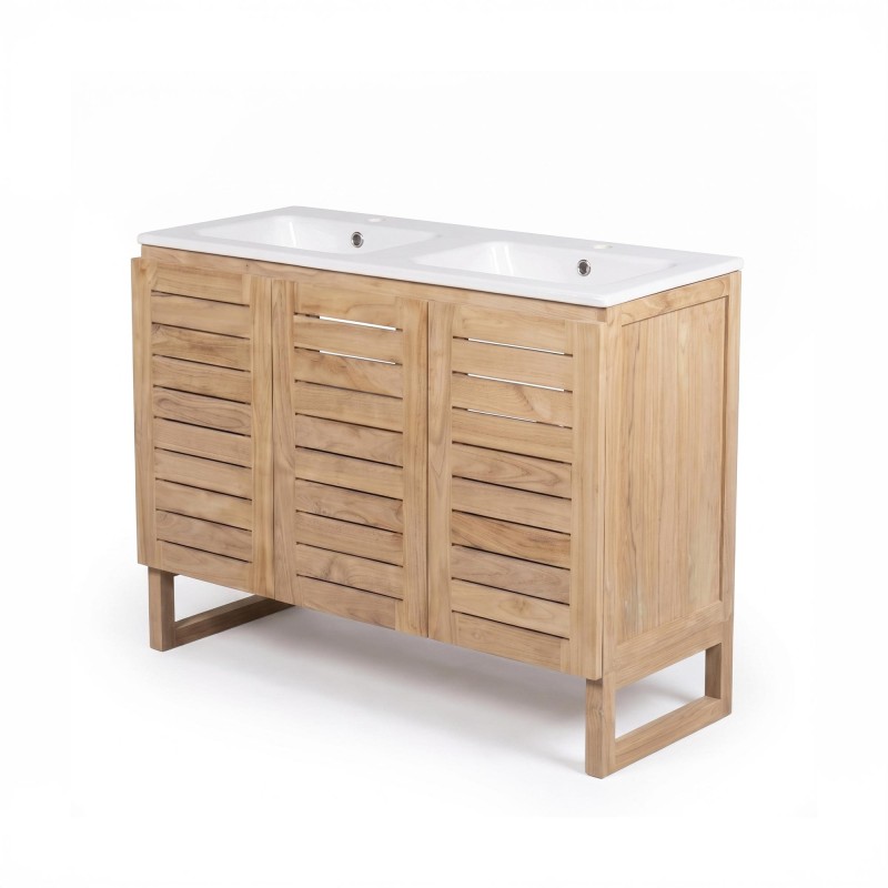 Badezimmermöbel aus massivem Teakholz 120 cm - Mentari