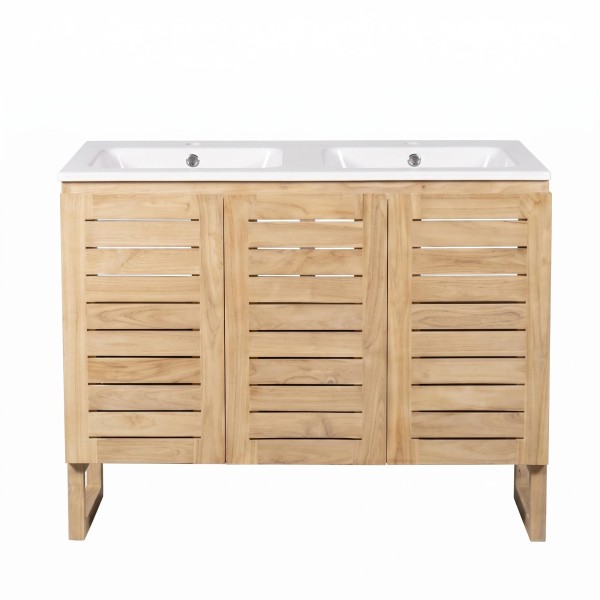 Badezimmermöbel aus massivem Teakholz 120 cm - Mentari