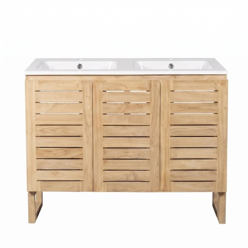Badezimmermöbel aus massivem Teakholz 120 cm - Mentari