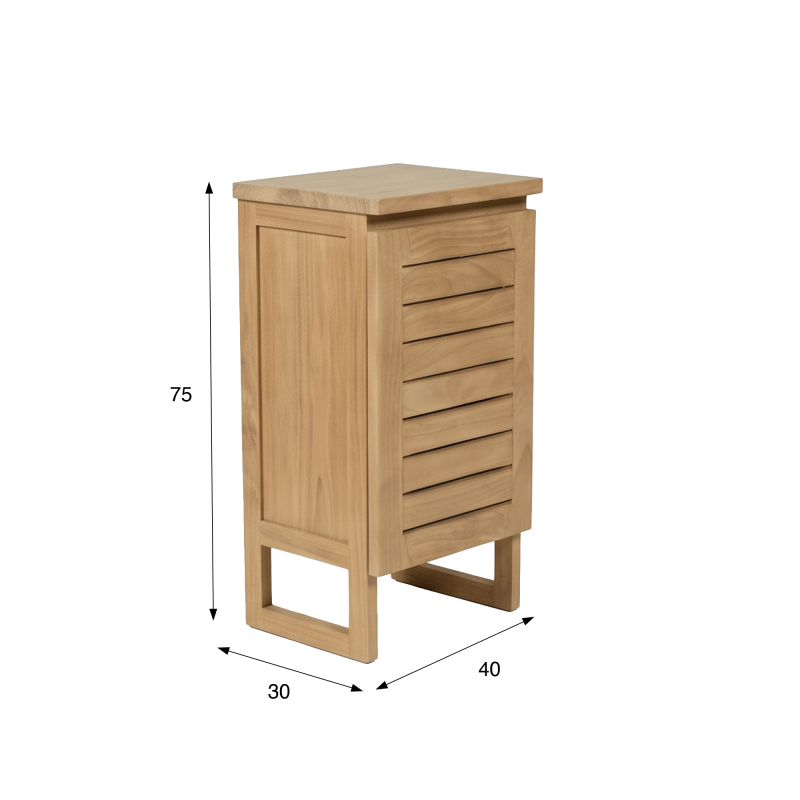 Gäste-WC-Waschtischunterschrank aus Massivholz - Mentari