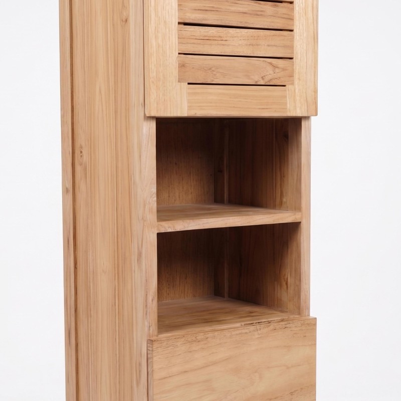 Badezimmer-Hochschrank aus Massivholz - Mentari