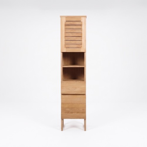 Badezimmer-Hochschrank aus Massivholz - Mentari