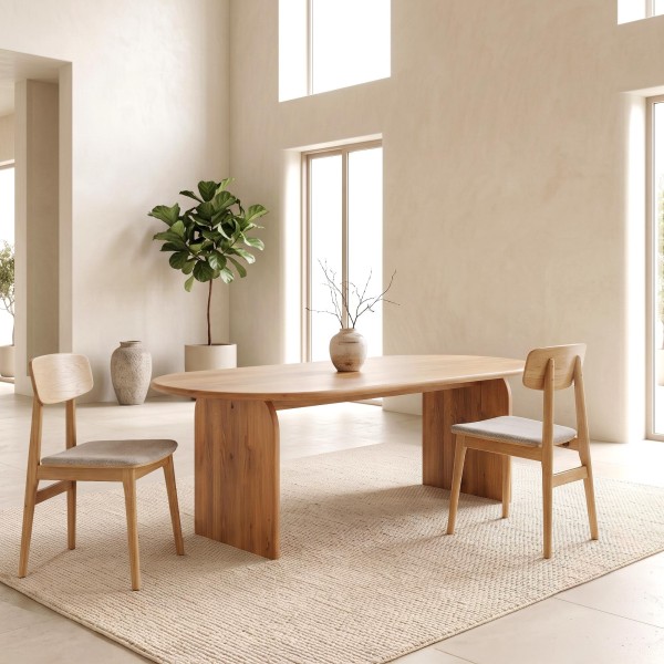 Moderner ovaler Esstisch aus Massivholz 220 cm - Enoa