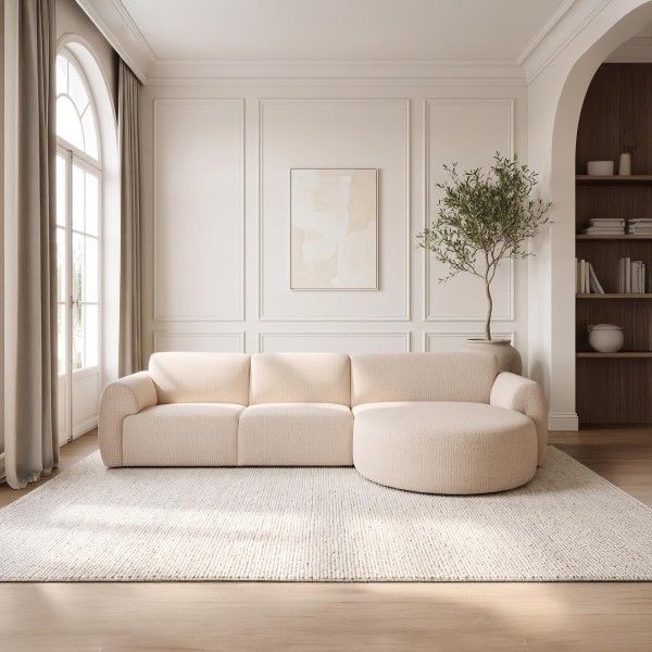 5-Sitzer-Ecksofa aus Stoff mit Recamiere rechts - Viana