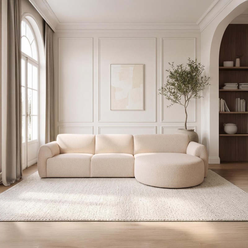 5-Sitzer-Ecksofa aus Stoff mit Recamiere rechts - Viana