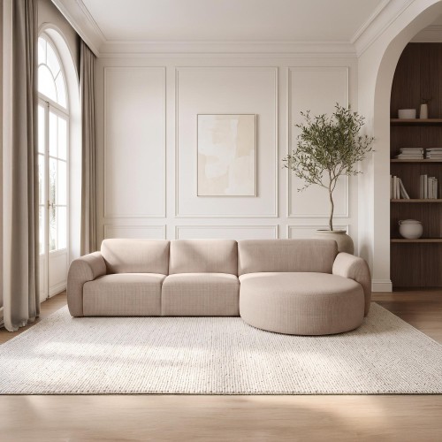 5-Sitzer-Ecksofa aus Stoff mit Recamiere rechts - Viana