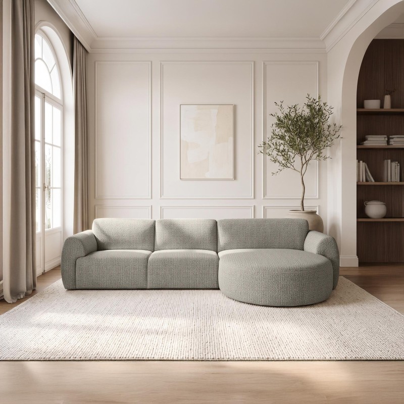 5-Sitzer-Ecksofa aus Stoff mit Recamiere rechts - Viana