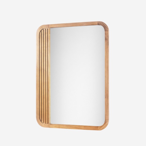Badezimmerspiegel zur Wandmontage aus Teakholz - Amaya