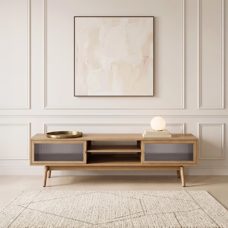 TV-Möbel aus natürlichem Eichenholz 160 cm - Elin