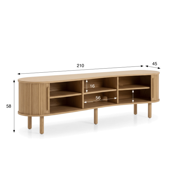 Design-TV-Möbel aus Eichenholz 210 cm - Noji