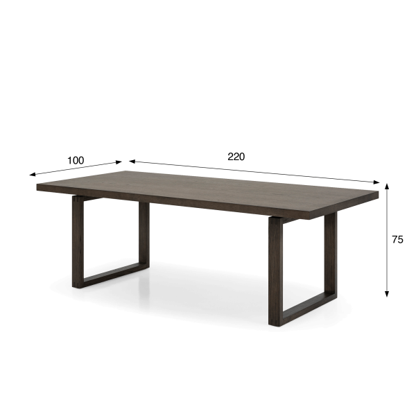 Esstisch aus dunklem Eichenholz 220 cm - Oria