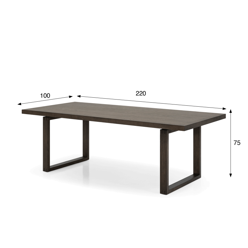 Esstisch aus dunklem Eichenholz 220 cm - Oria