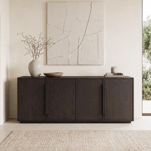 Sideboard aus dunklem Eichenholz 185 cm - Oria
