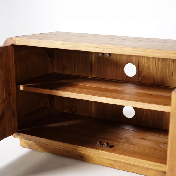 TV-Möbel aus massivem Kiefernholz natur 200 cm - Valdora