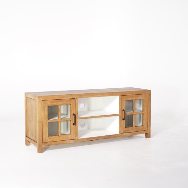 TV-Möbel aus massivem Kiefernholz natur 160 cm - Ashford