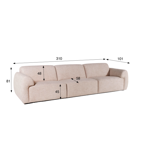 Komfortables 4-Sitzer-Sofa aus Stoff - Viana