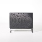 Modernes Designer-Sideboard aus schwarzem massivem Mangoholz - 85 cm - Radian