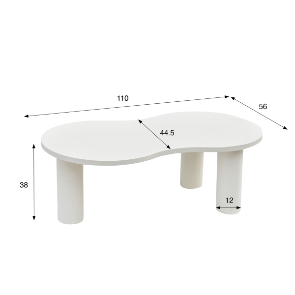 Weißer Design-Couchtisch aus Verbundmarmor - Arco