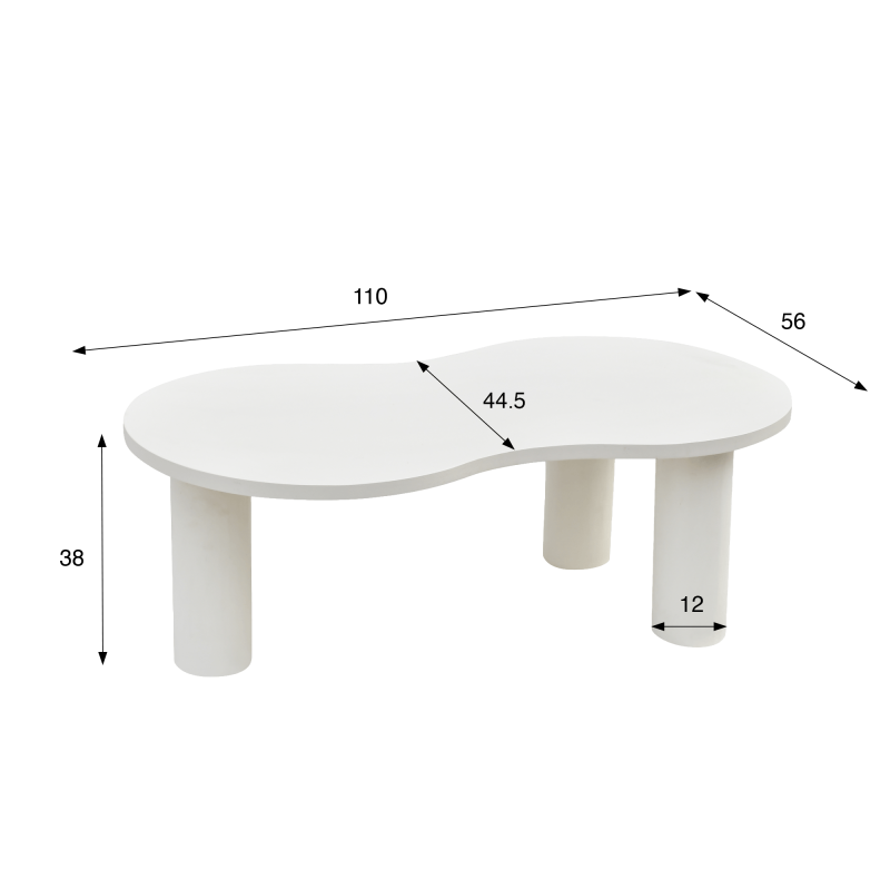 Weißer Design-Couchtisch aus Verbundmarmor - Arco