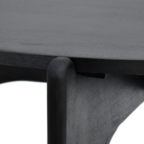 Runder schwarzer Couchtisch aus Massivholz - Stellan