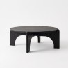 Runder schwarzer Couchtisch aus Massivholz - Stellan