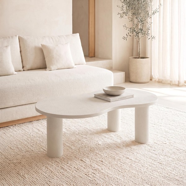 Weißer Design-Couchtisch aus Verbundmarmor - Arco