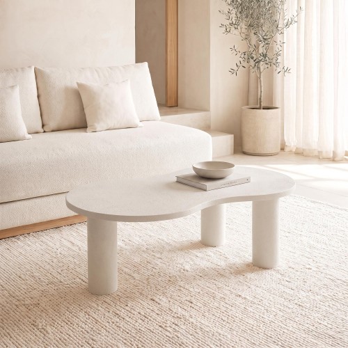 Weißer Design-Couchtisch aus Verbundmarmor - Arco