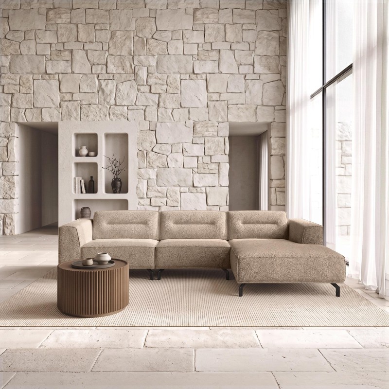 5-Sitzer-Ecksofa aus Stoff mit Recamiere rechts - Zoya