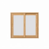 Badezimmerschrank 80 cm aus Massivholz mit Spiegel und Schiebetüren