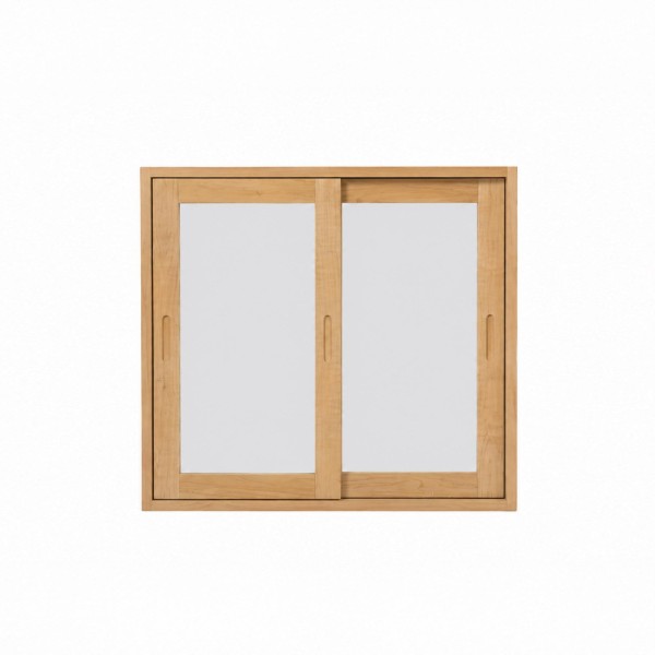Badezimmerschrank 80 cm aus Massivholz mit Spiegel und Schiebetüren