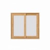 Badezimmerschrank 80 cm aus Massivholz mit Spiegel und Schiebetüren