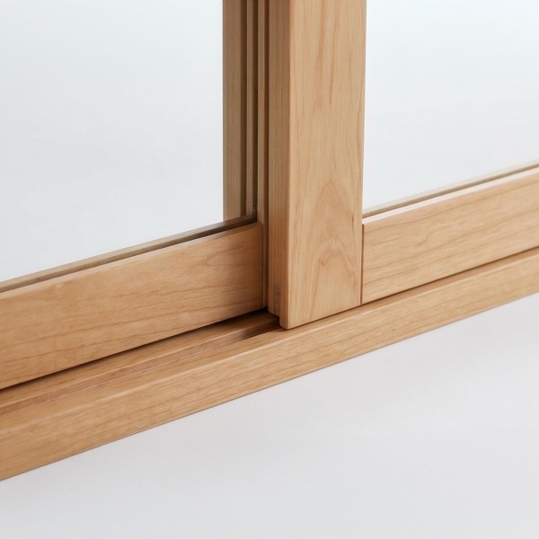 Badezimmerschrank 80 cm aus Massivholz mit Spiegel und Schiebetüren