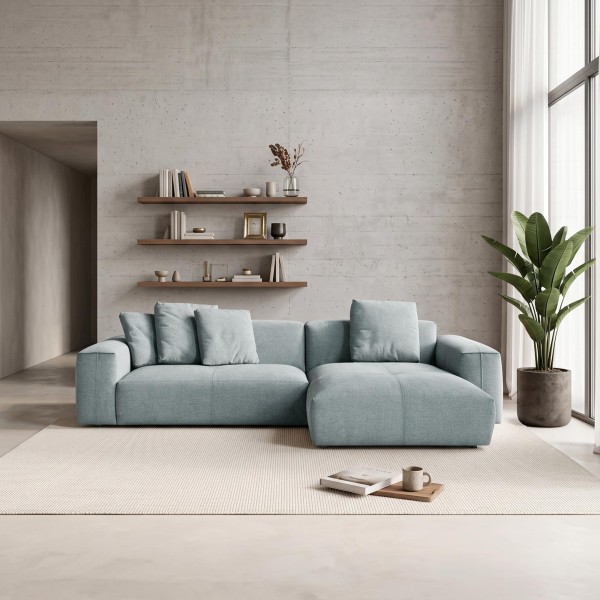 5-Sitzer-Ecksofa aus Stoff mit Recamiere rechts - Olya