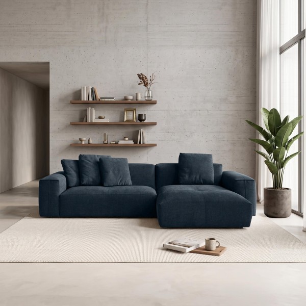 5-Sitzer-Ecksofa aus Stoff mit Recamiere rechts - Olya