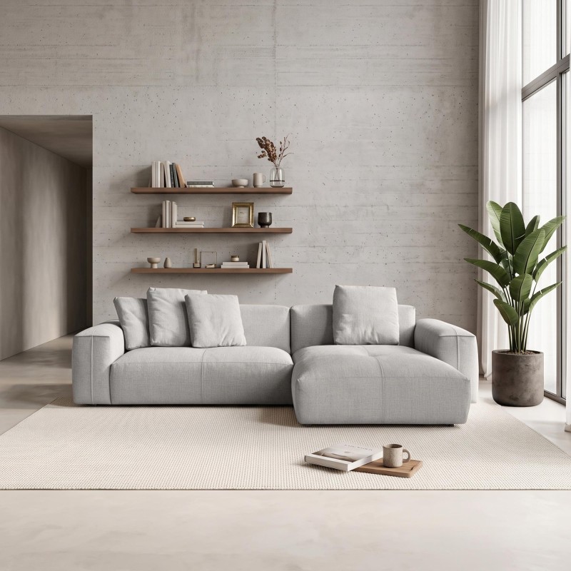 5-Sitzer-Ecksofa aus Stoff mit Recamiere rechts - Olya