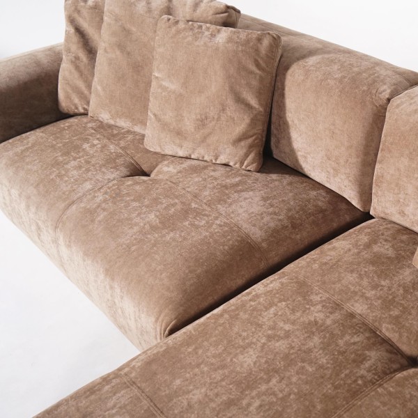 5-Sitzer-Ecksofa aus Stoff mit Recamiere rechts - Olya