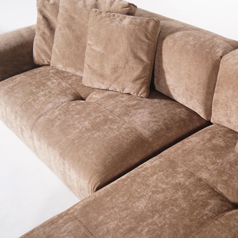 5-Sitzer-Ecksofa aus Stoff mit Recamiere rechts - Olya