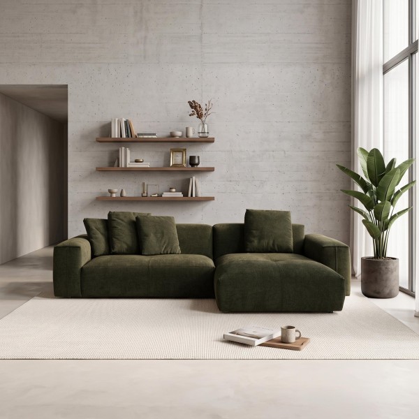 5-Sitzer-Ecksofa aus Stoff mit Recamiere rechts - Olya